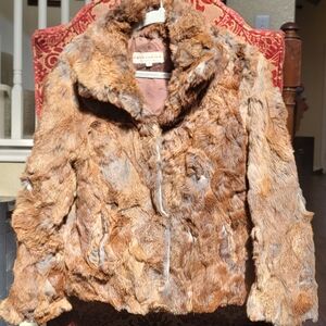 Vintage Split End Ltd. 100% Rabbit Fur Jacket Brown Size M